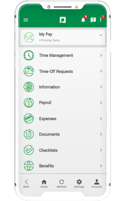 Paycom Employee Self Service HR product on mobile device